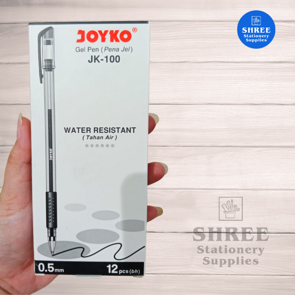 

Joyko JK-100 Gel Pen Water Resistant Tahan Air 0.5mm - Pulpen Tinta Gel Hitam Biru Merah untuk Sekolah & Kantor , Shree Stationery Supplies