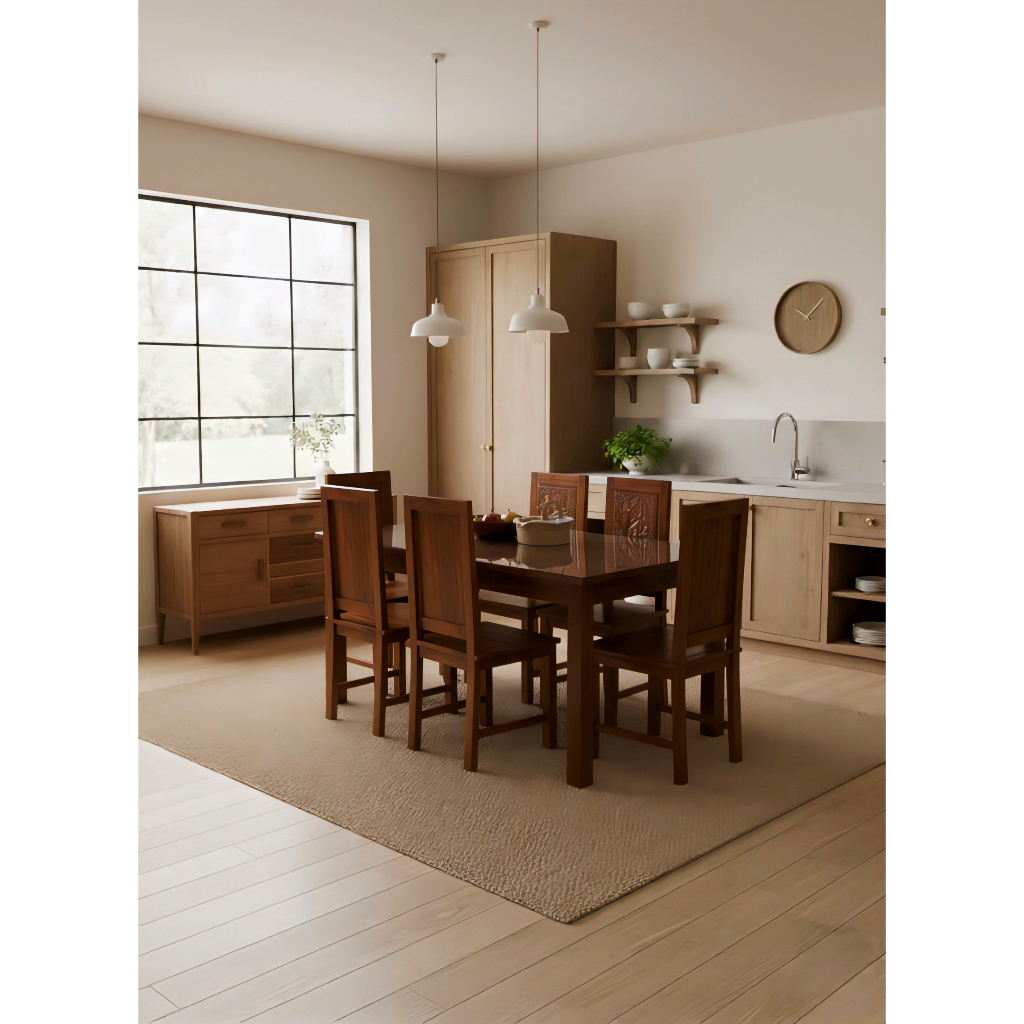 SET MEJA MAKAN JATI - MEJA MAKAN JATI MINIMALIS