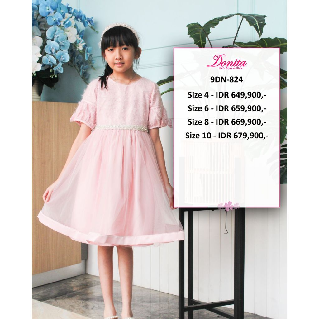 DRESS PARTY ANAK PEREMPUAN BRAND DONITA DN 824