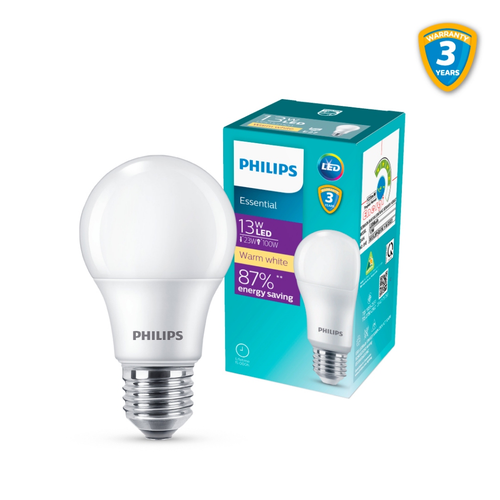 Philips LED Bulb Essential Bohlam 13W 30K Kuning