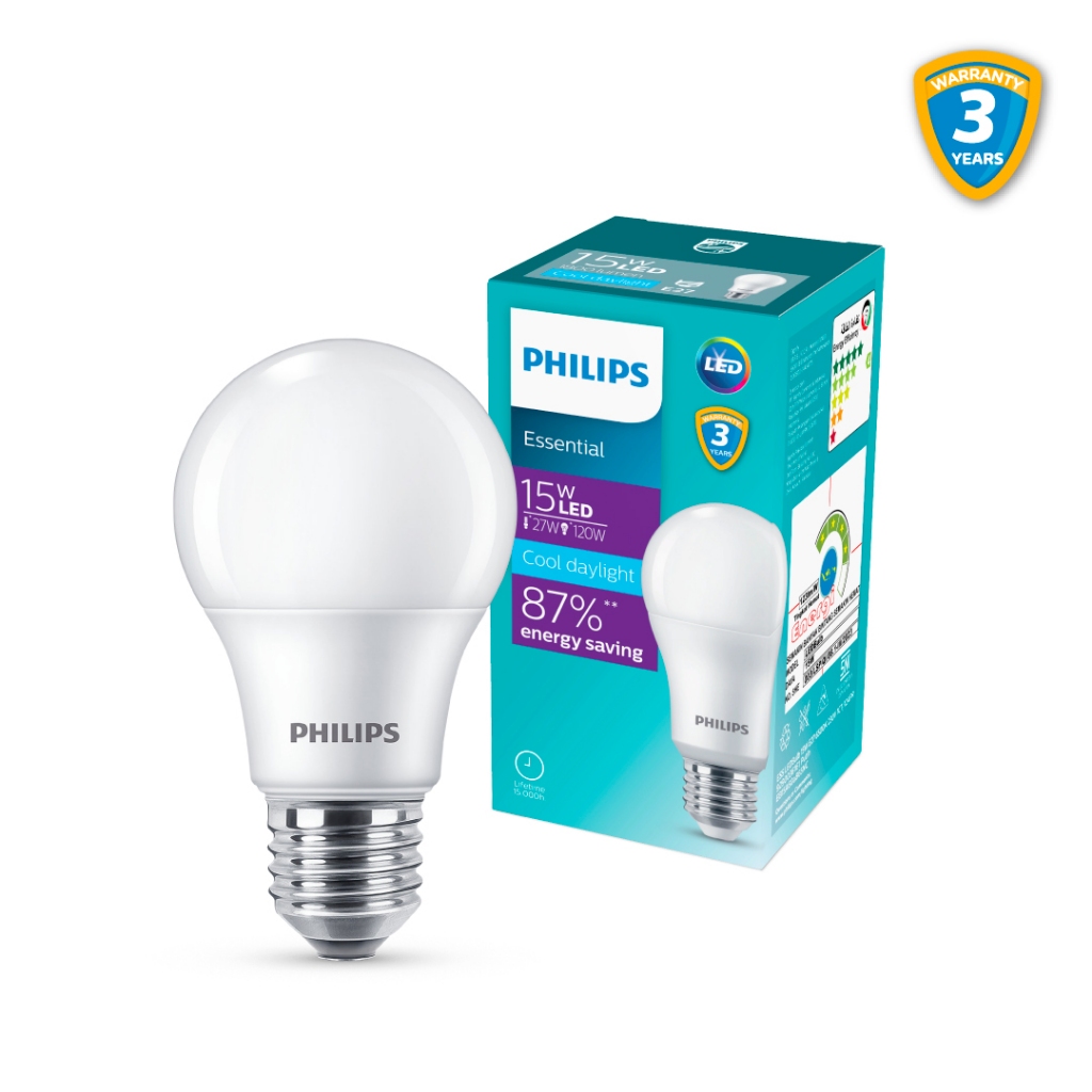 Philips LED Bulb Essential Bohlam 15W 65K Putih