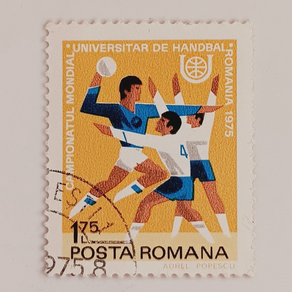 

(AA) Perangko Rumania 1975 World University Handball Championship - Game Scene 1,75 Lei Used