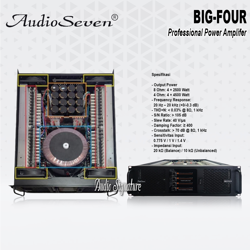 Power Amplifier 4 Channel AUDIO SEVEN BIG FOUR | BIGFOUR 4 x 4500 Watt Original