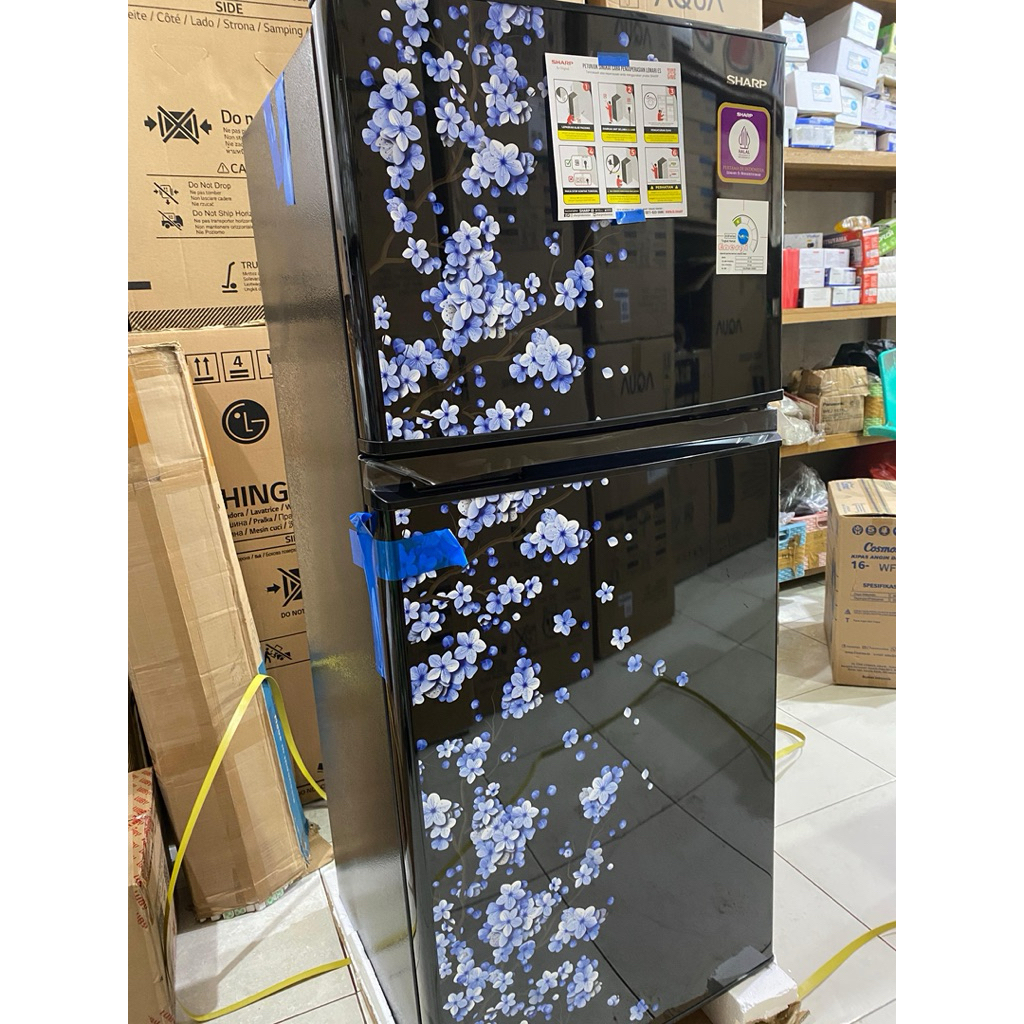 Kulkas sharp 2 pintu tanpa bunga es Kulkas 2 pintu sharp sj-195md-sb