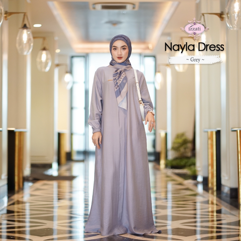 Dress Nayla Gamis Wanita Daily Series Polo Linen Premium By Izzati Muslimah