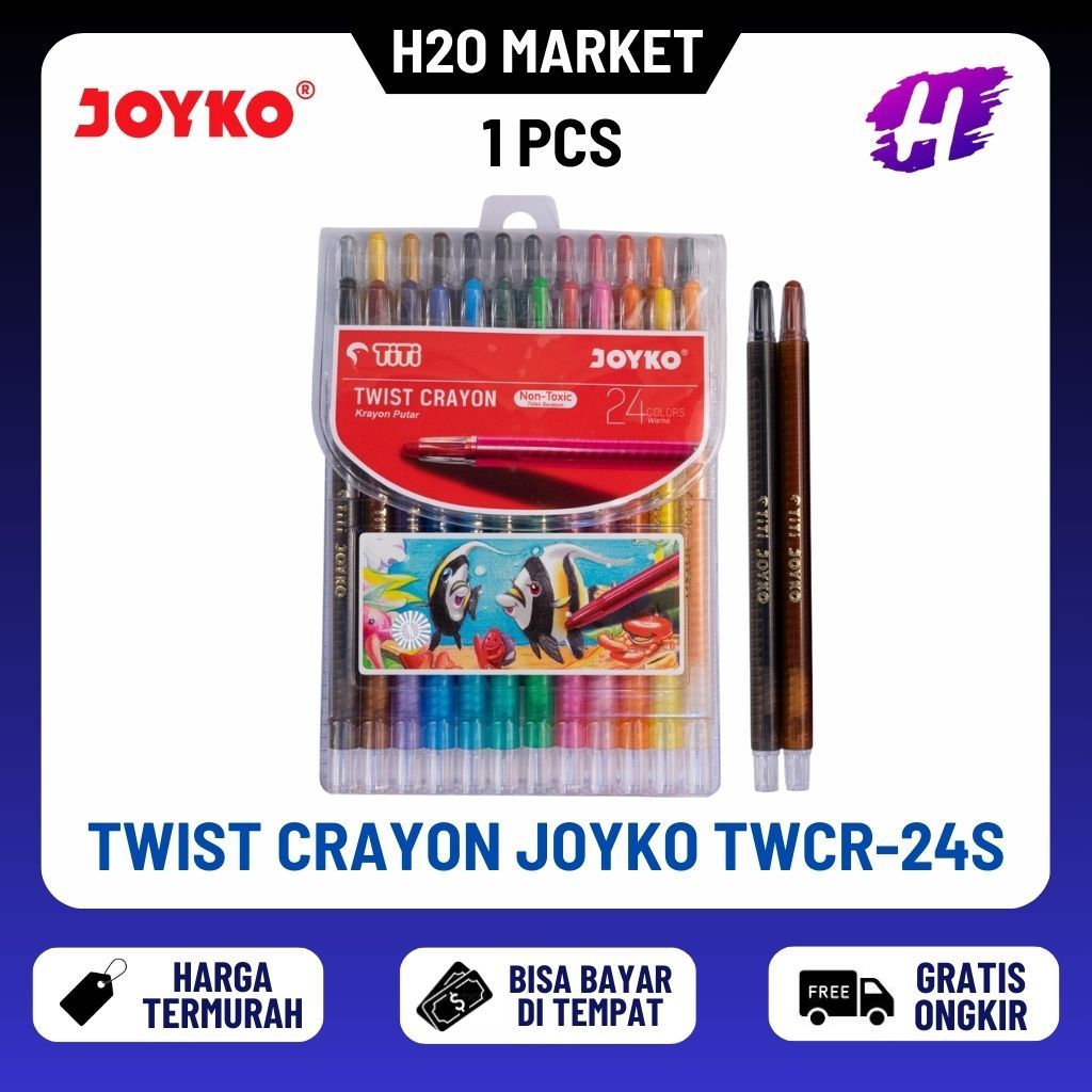 

❤️H2O❤️ Krayon Putar Twist Crayon Joyko TWCR-24S 24 Warna