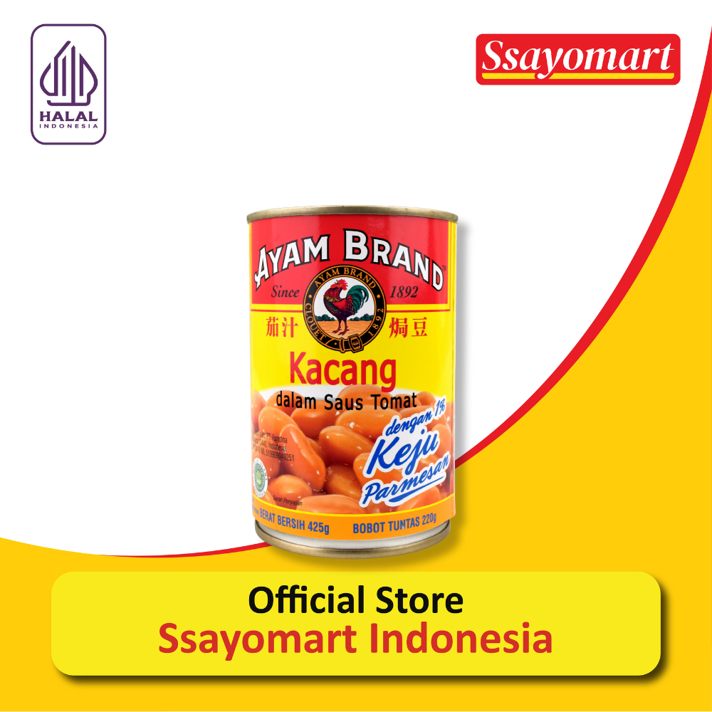 

AYAM BRAND Vegetable Baked Beans Cheese 425g / Kacang dalam Saus Tomat dengan Keju Parmesan