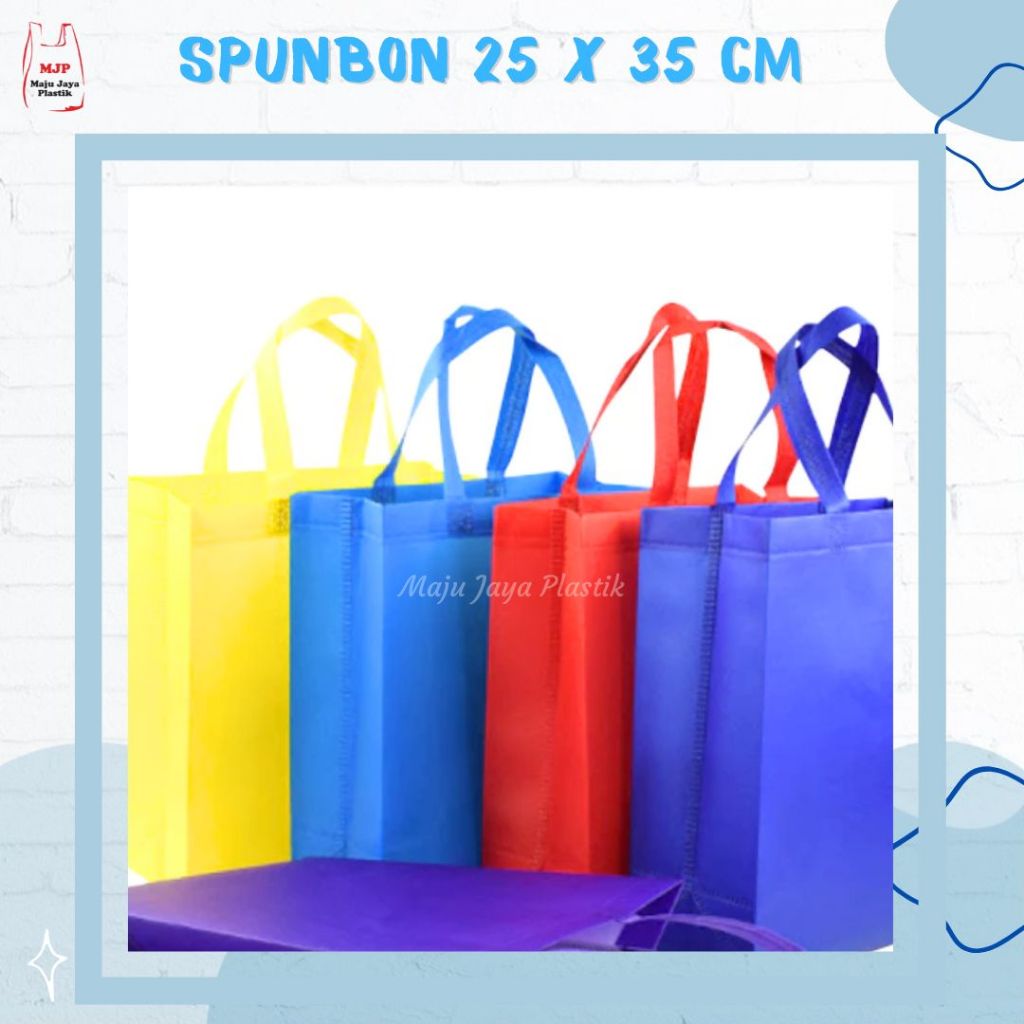 

12 PCS Tas Spunbond Polos 25x35 cm Goodie Bag Ultah Tas Serbaguna Murah Tas Spunbon Tangan Belanja