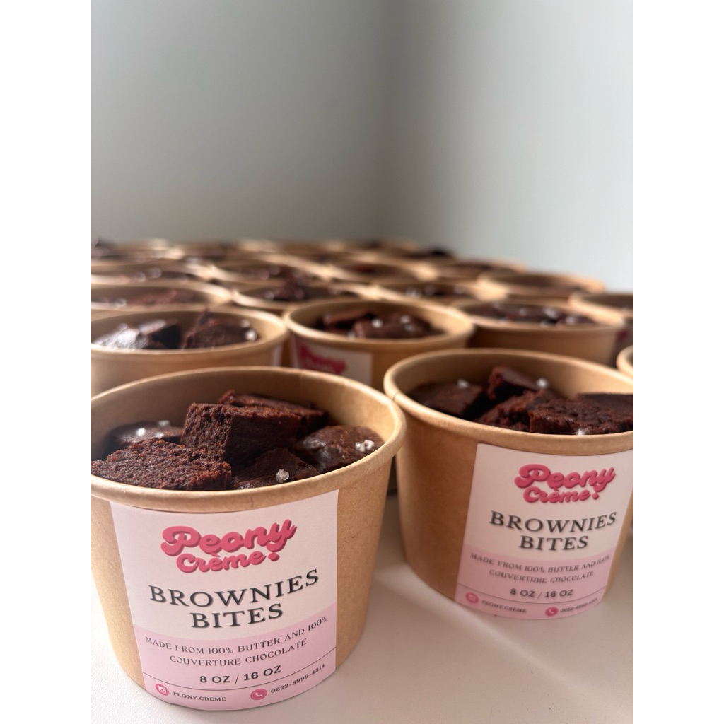 

Peony Creme Brownies Bucket Fudgy Premium Butter and Callebaut Couverture Chocolate