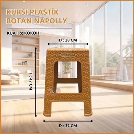 NAPOLLY KURSI BAKSO Napolly ANYAM ROTAN ANYAMAN PLASTIK Bangku ORI ASLI 100%