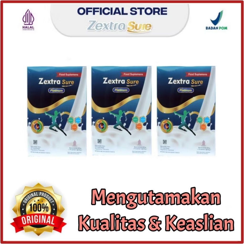 

Zextra Sure platinum - Paket 3 box susu tulang sendi terbaik