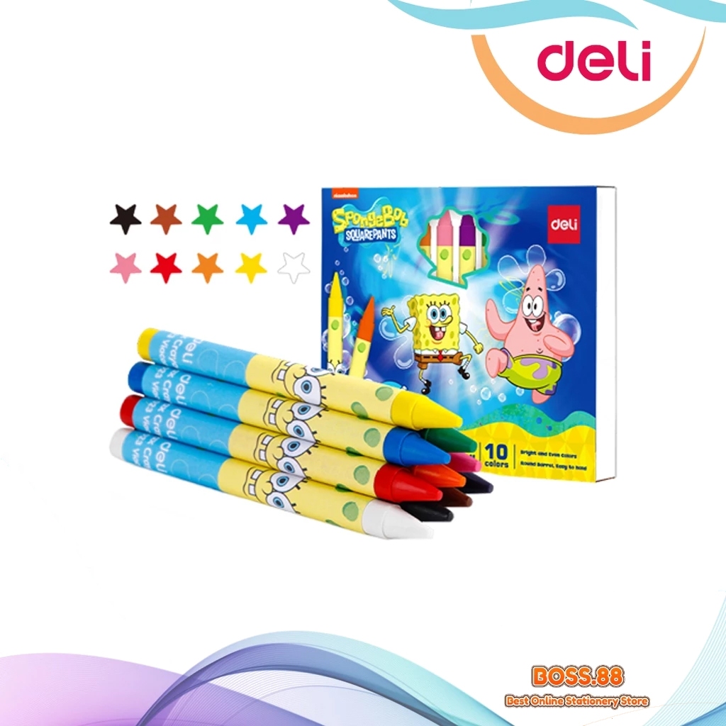

WAX CRAYON DELI 10 WARNA C-219-10 SPONGEBOB (1 PCS)