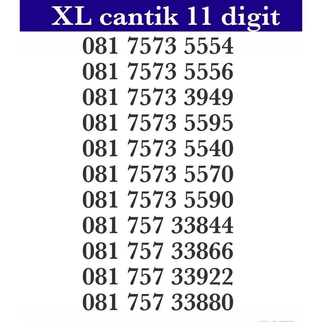KARTU PERDANA NOMER CANTIK XL 11 DIGIT MURAH BAGUS
