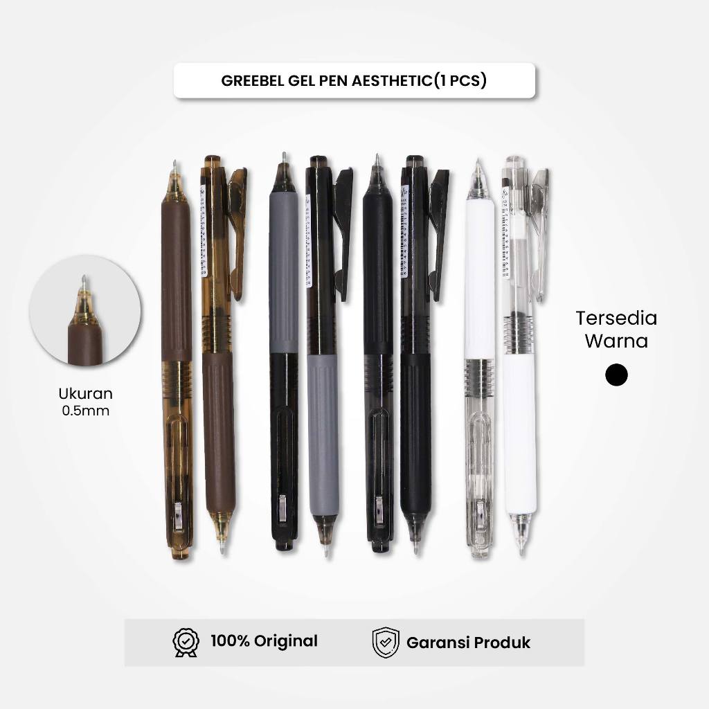 

GREEBEL Pulpen Gel / Gel Pen GP-513 Aesthetic 0.5 Tinta Hitam (1PCS) / Ballpen Pena Pulpen Cetek