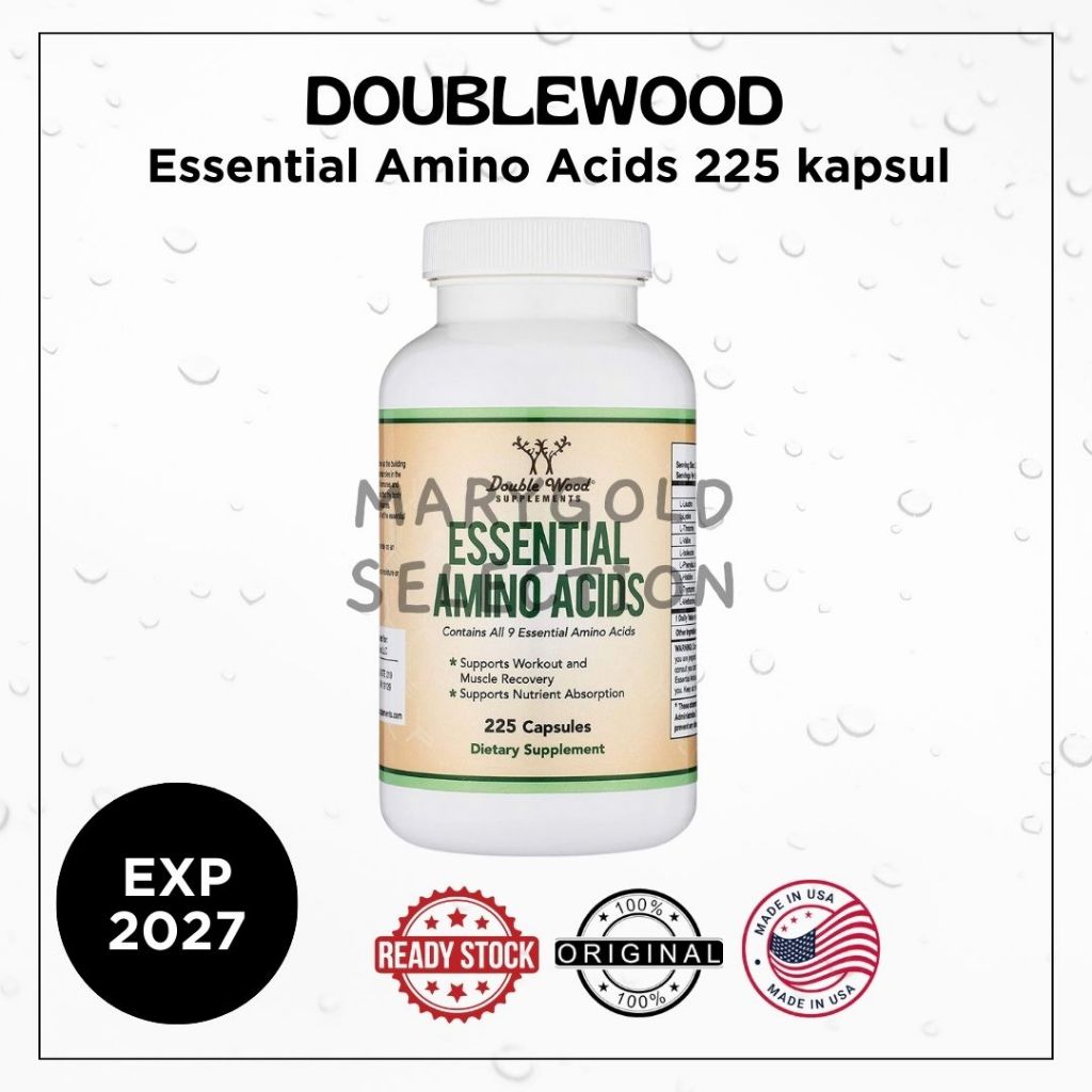Essential Amino Acids Doublewood 225 kapsul double wood asam amino Gym double wood supplement suplem