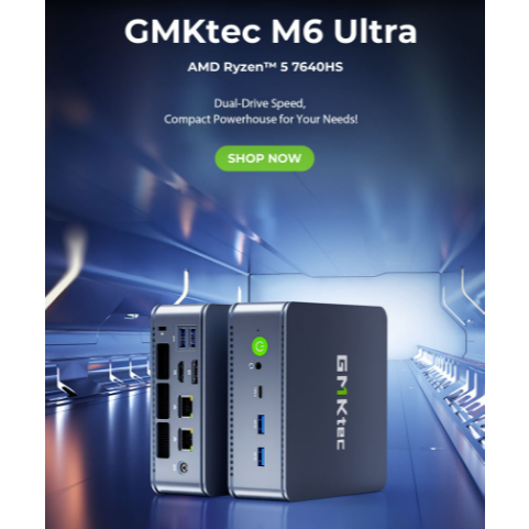 MiniPC Gaming GMKTec M6 Ultra AMD Ryzen5 7640HS 8K Triple Display HDMI DP USB4 WiFi6e Windows 11 Pro