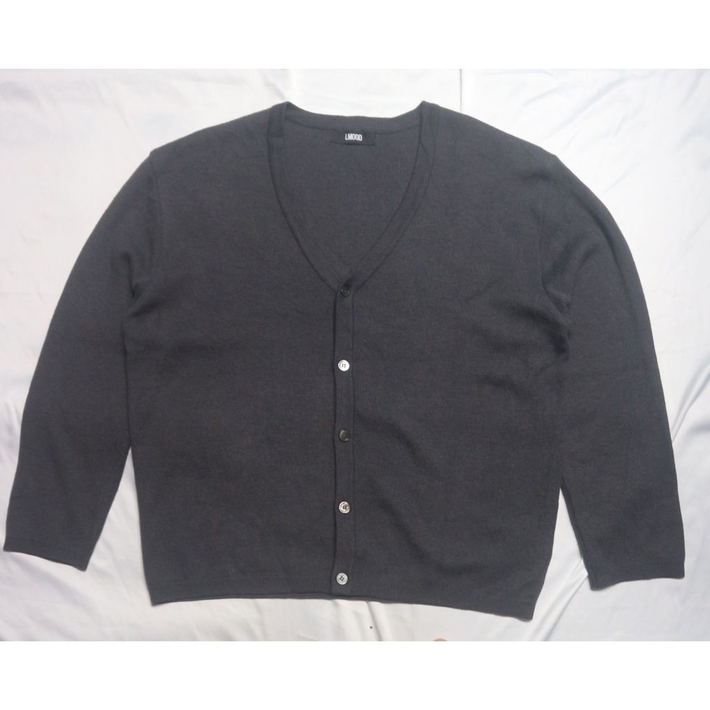 LMOOD Dutch Semi Over fit loose Abu Gelap Dark Grey Tebal Lembut Knitwear Sweater Sweatshirt Crewnec