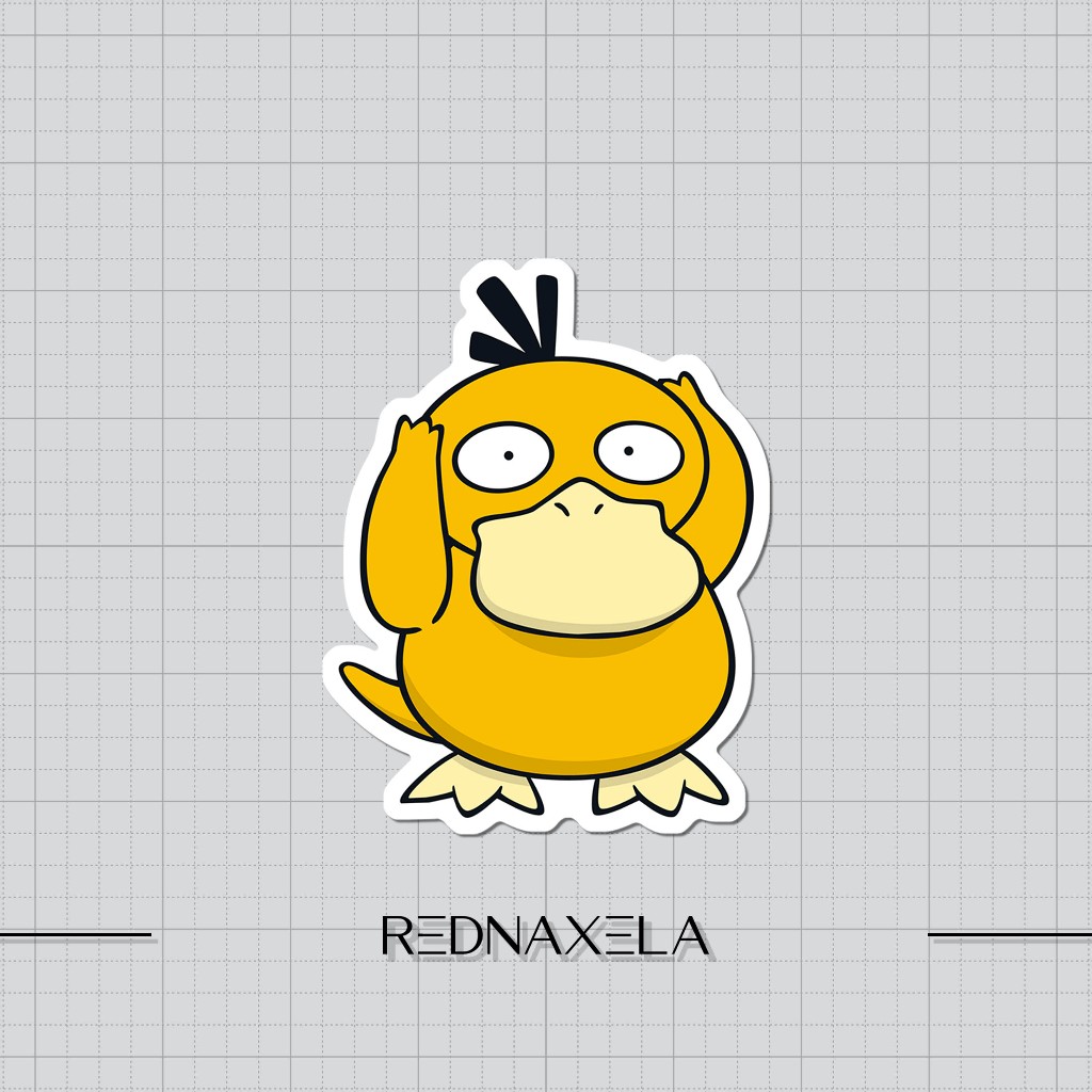 

Stiker Vinyl Psyduck Logo Pokemon Stiker Koper Stiker Laptop Outdoor Waterproof Sticker