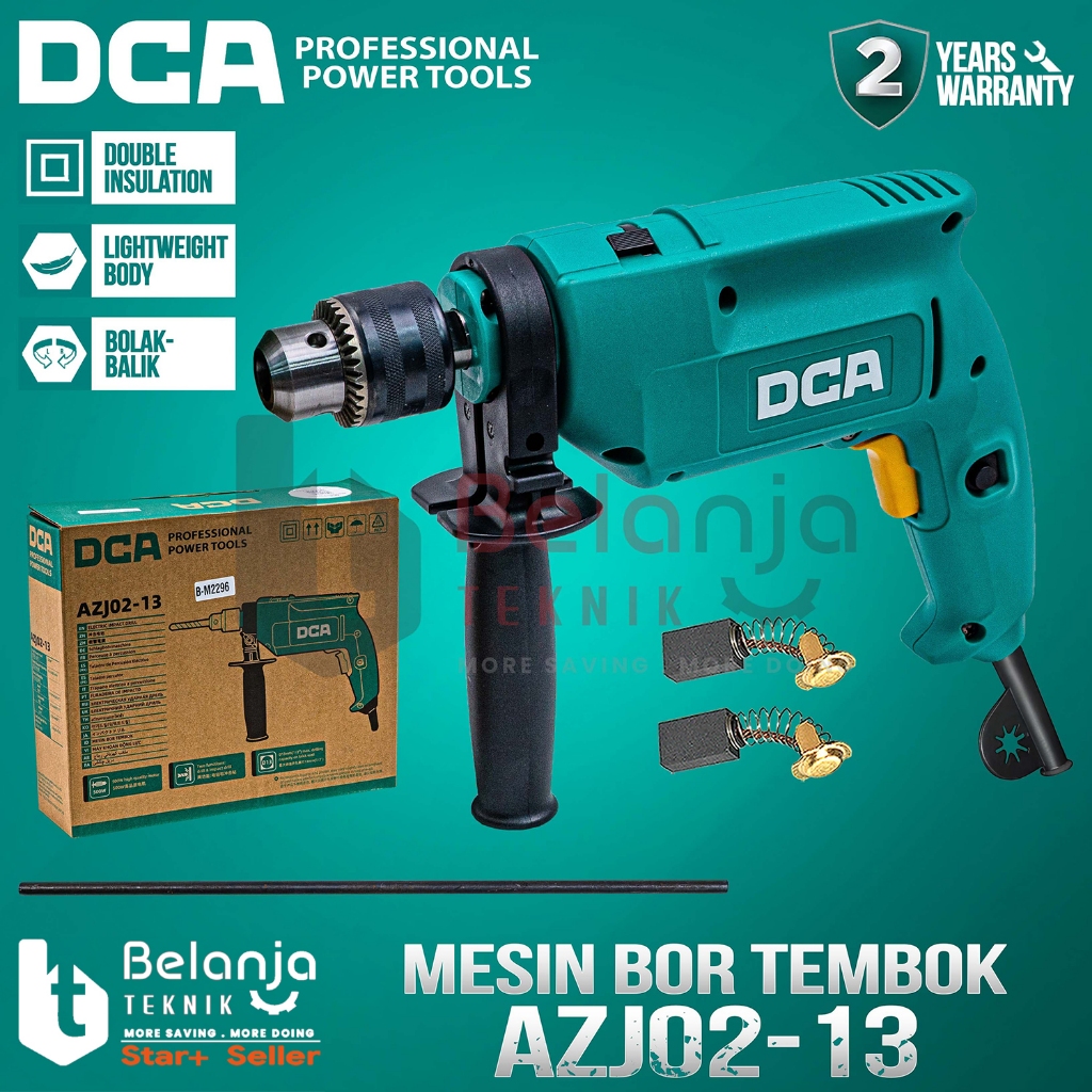 Mesin Bor Tangan Listrik DCA AZJ 02-13 Hammer Drill 13MM AZJ02-13 500 Watt Bor Tembok