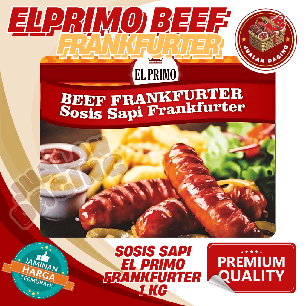 

SOSIS ELPRIMO BEEF FRANKFURTER 1 Kg Isi 10