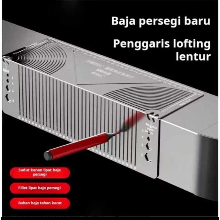 

Penggaris Multifungsi Besi & Hollow /Penggaris pemotongan sudut siku Tabs