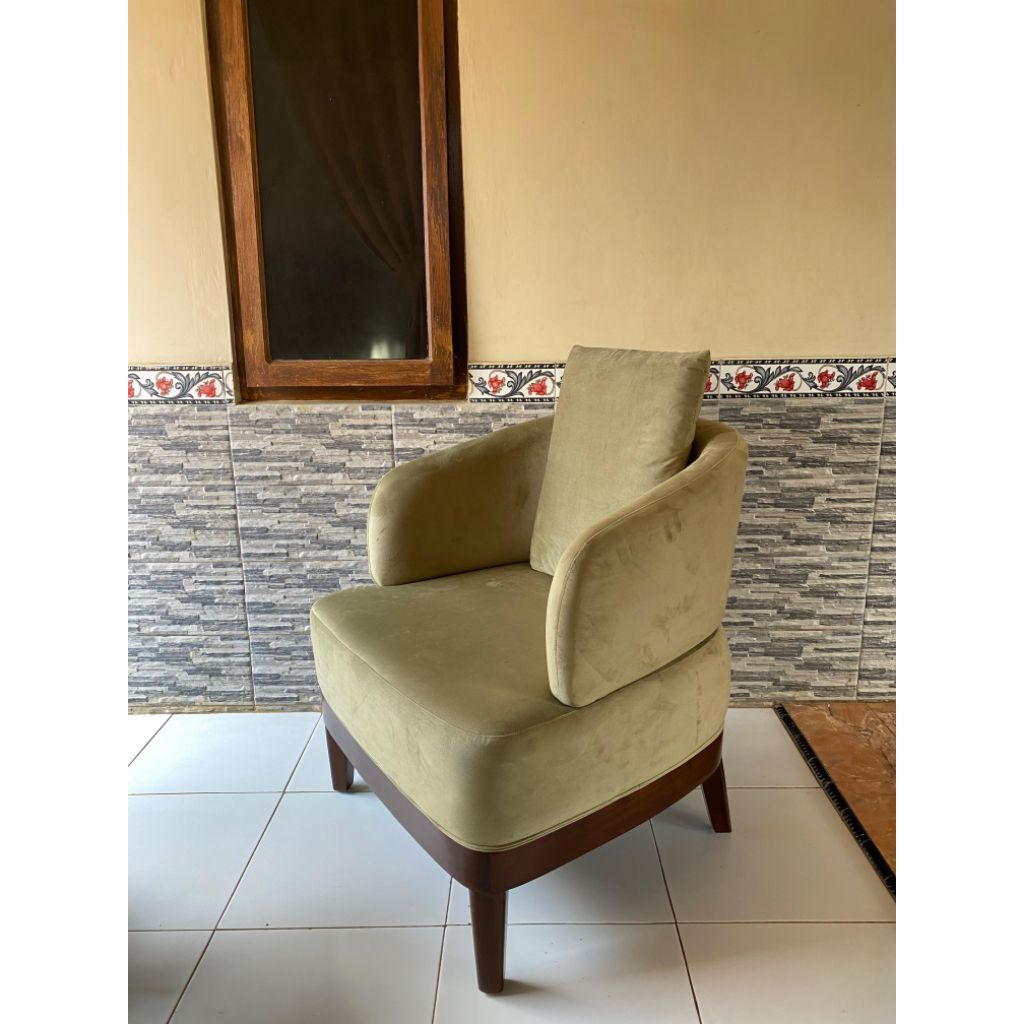 sofa wing chair sofa single retro minimalis single jati