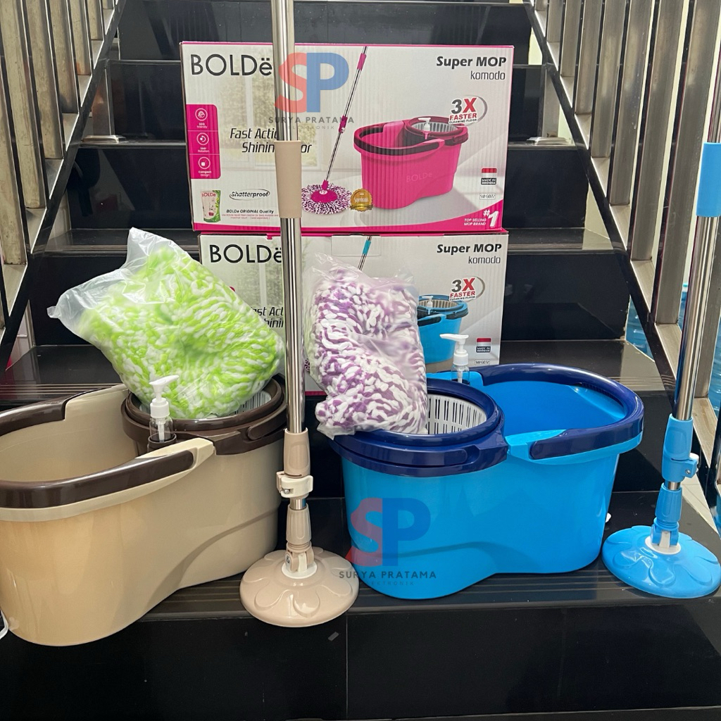 Super Mop Bolde Komodo Alat Pel Set Spin Dryer Premium
