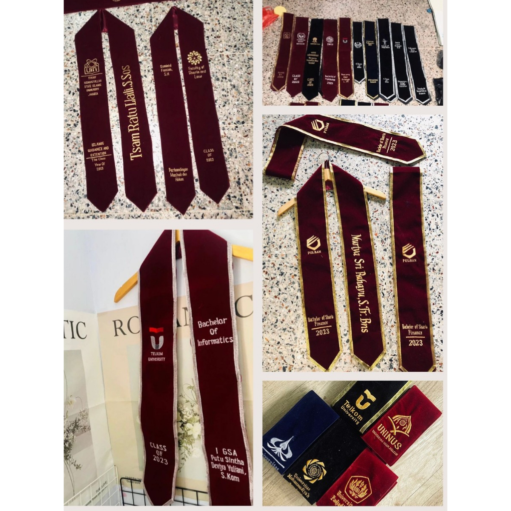 [SEHARI JADI] SELEMPANG WISUDA SELEMPANG LEHER SELEMPANG LOGO SELEMPANG KALUNG