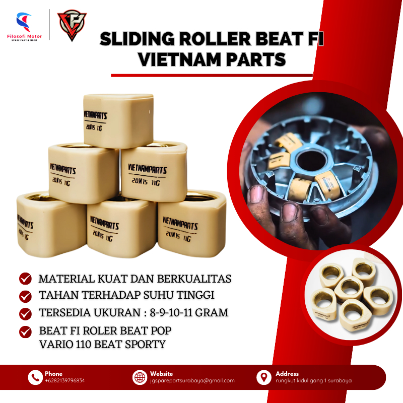 ROLLER SLIDING VIETNAM BEAT FI ROLER BEAT POP VARIO 110 BEAT SPORTY ROLLER GEPENG SLIDING ROLLER