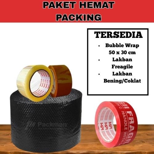 

PAKET HEMAT PACKING Tersedia Bubble Wrap|Lakban Freagile|Lakban Coklat/Bening Termurah