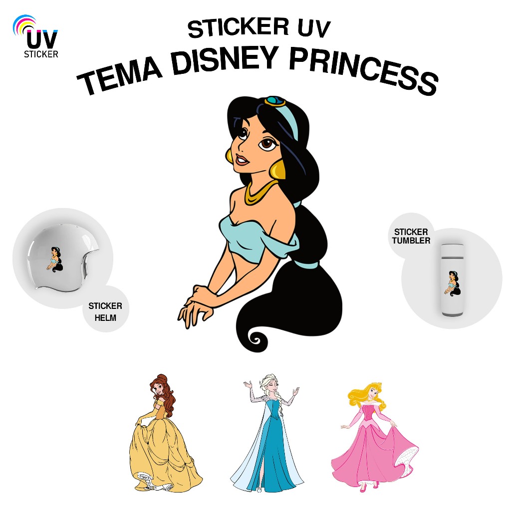 

STIKER UV - TEMA KARTUN DISNEY PRINCESS | STICKER UV, STICKER MOTOR, STICKER MOBIL, STICKER HELM, STICKER TUMBLER, STICKER 3D, STICKER UV DTF BY UVSticker