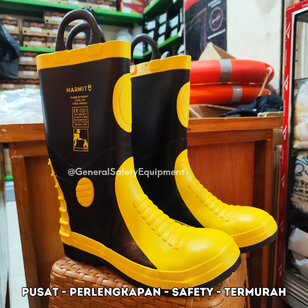 SEPATU PEMADAM KEBAKARAN HARMIT ORIGINAL 100% / SAFETY SHOES DAMKAR HARMIT / SEPATU PETUGAS DAMKAR