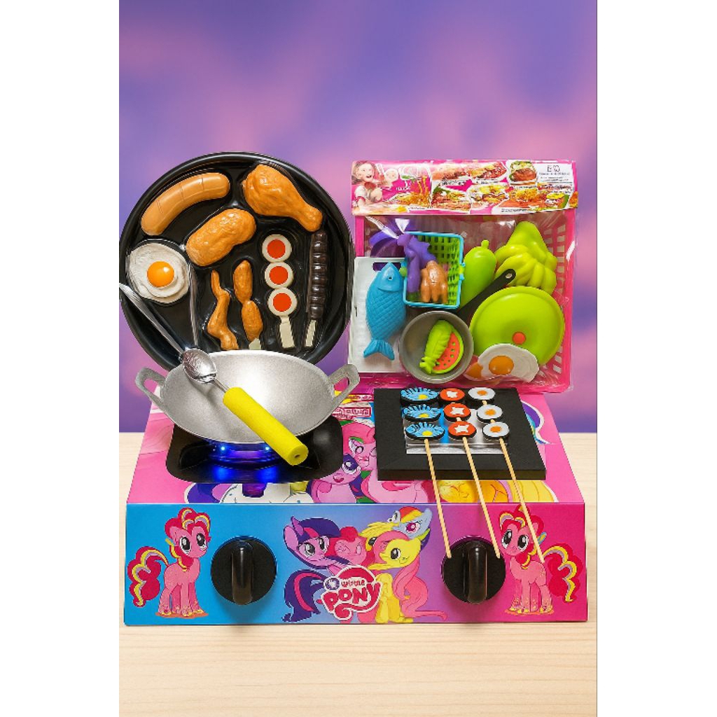 Kompor mainan anak LED Boba