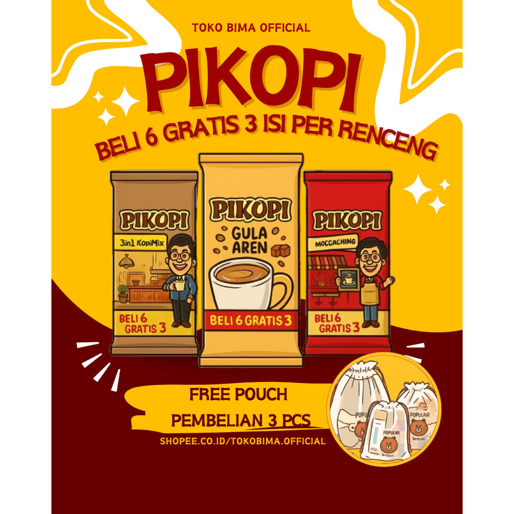 

Pikopi Harga Grosir Semua Rasa - Beli 6 Gratis 3 Kopi Instant Isi Per Renceng