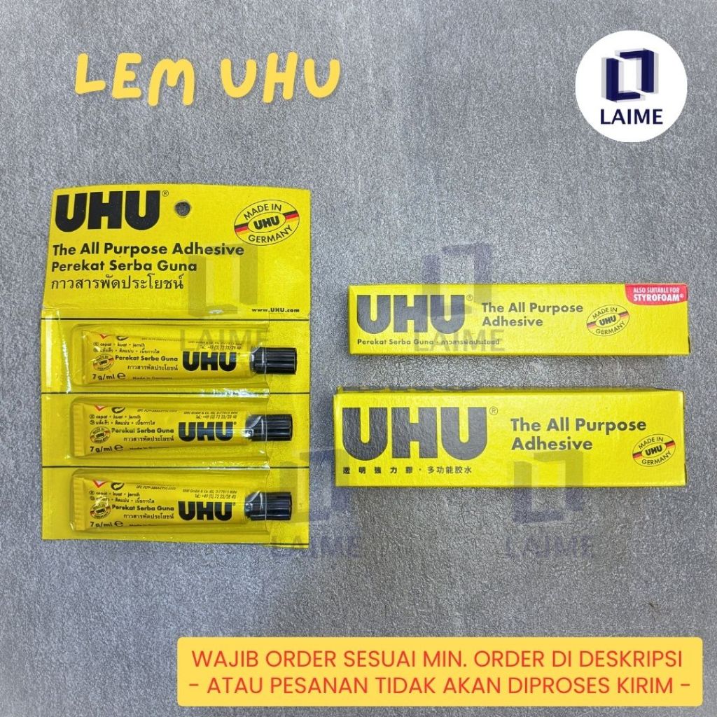 

Lem UHU All Purpose Adhesive UHU cair 7ml 20ml 35ml
