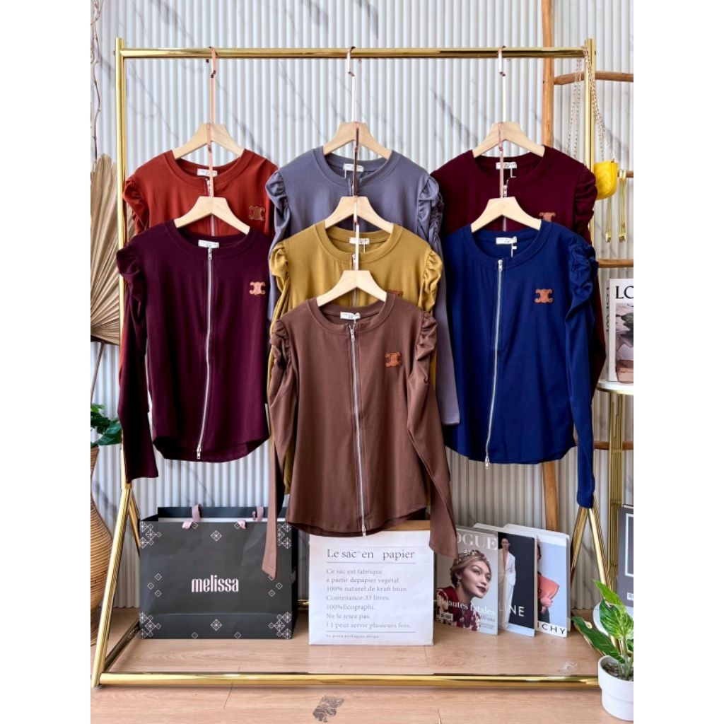 bkk kaos wanita  mch sleting celin*