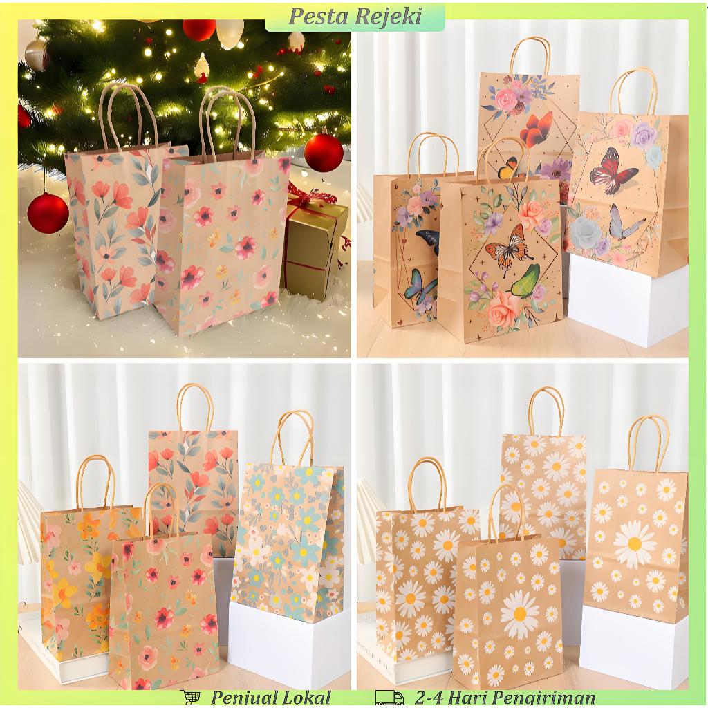 

Pola Bunga Paper Bag Kertas Coklat Berkualitas Tas Paper Bag Kado Aesthetic Bridesmaid Souvenir Ulang Tahun Anak