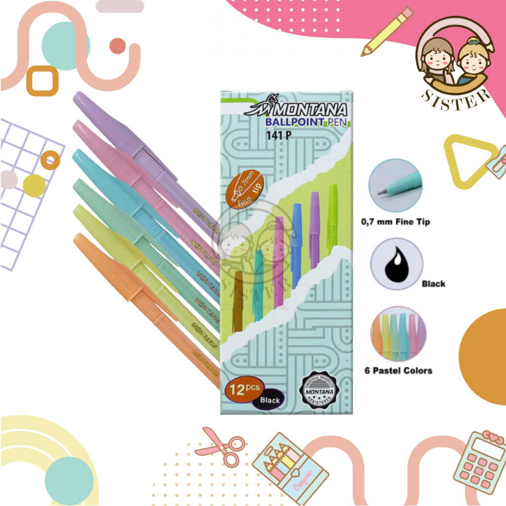 

Bolpoin Hitam / Pulpen Murah / Bolpen Pastel 0.7mm 141-P Montana