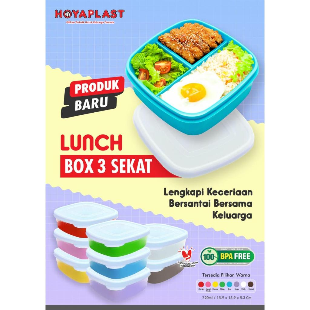 Lunch Box Hoyaplast BPA FREE 15X15X5cm LB-902 - Alat Tulis Senang