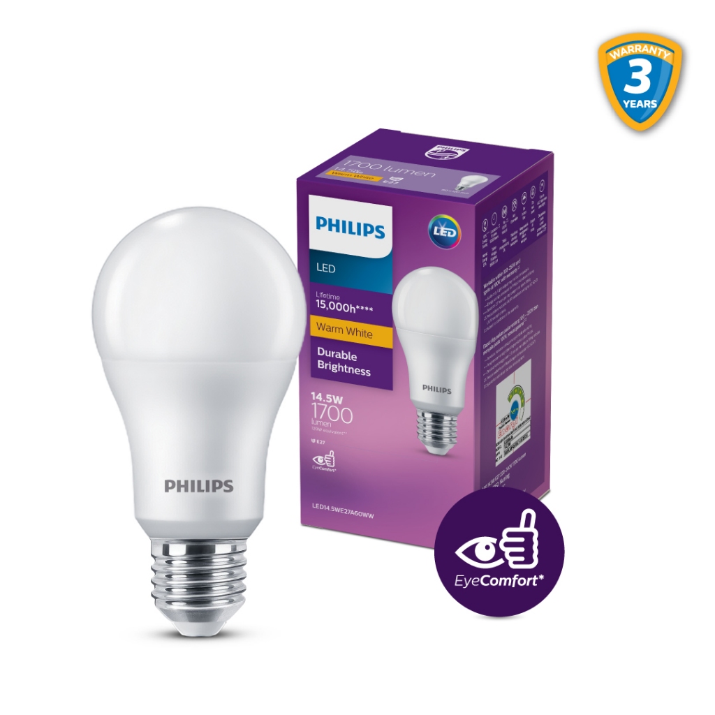 Philips LED Bulb MyCare High Lumen Bohlam E27 14,5W 30K Kuning