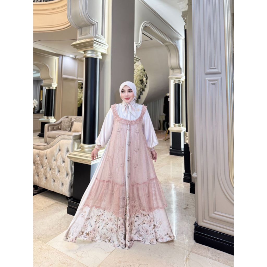 Shellasaukia gamis sakura tile mewah