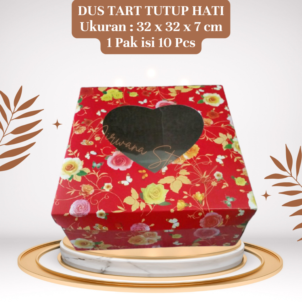 

(10 Pcs) Dus Tart Tutup Hati 32x32x7 / Dus Kue / Kotak Nasi / Box Kue