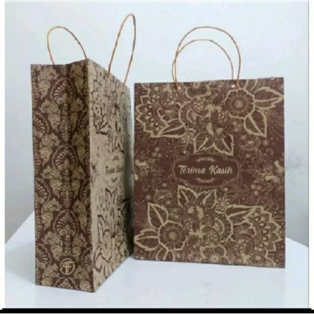 

GROSIR TERLARIS 150PCS PAPERBAG MOTIF BATIK SERBA GUNA UKURAN 21X17X5