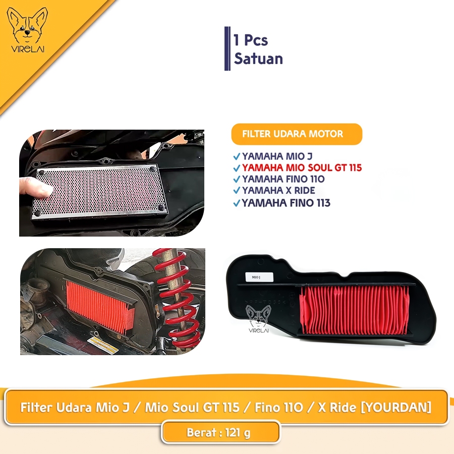 Filter udara Mio J / Mio Soul GT 115 / Fino 110 / X Ride 115 / Fino 113 [YOURDAN]