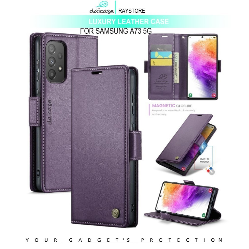 SAMSUNG A73 5G FLIP LEATHER CASE PREMIUM-FLIP WALLET CASE UNTUK SAMSUNG A73 5G