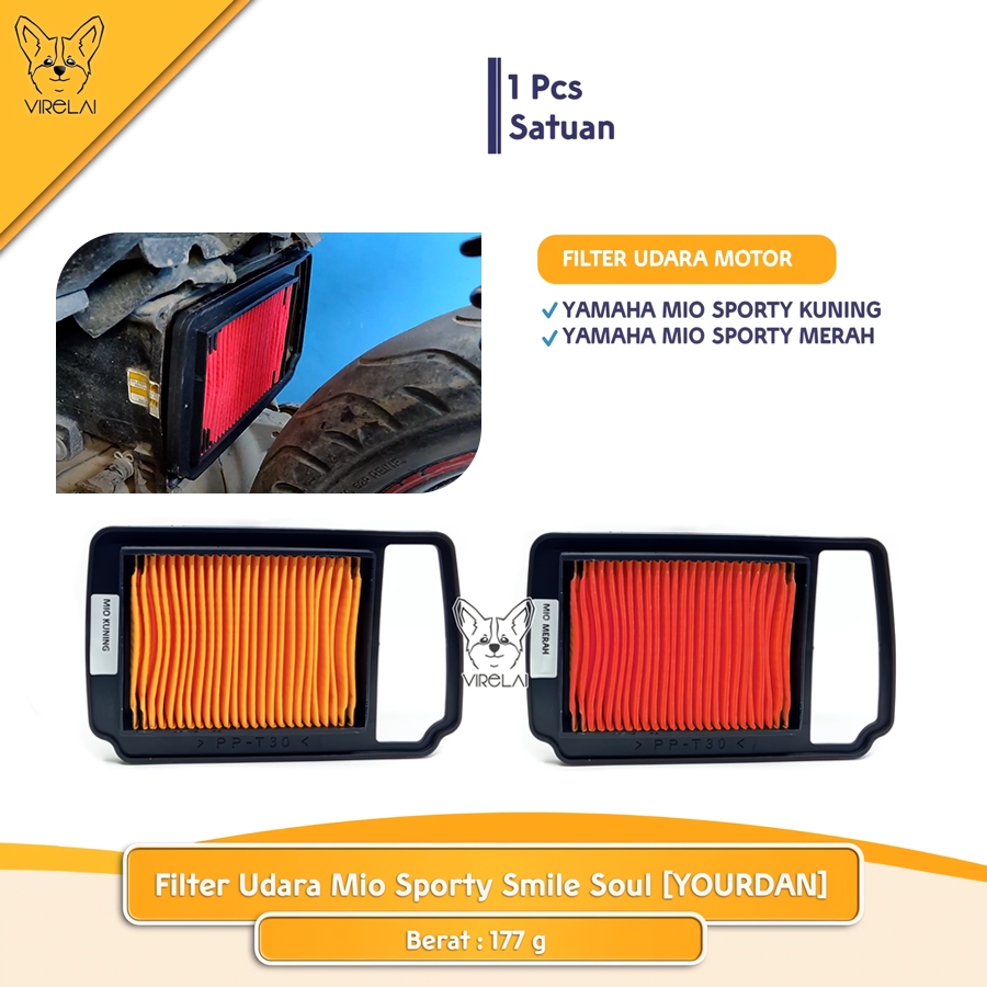 Filter Udara Mio Sporty Smile (Merah / Kuning) [YOURDAN]