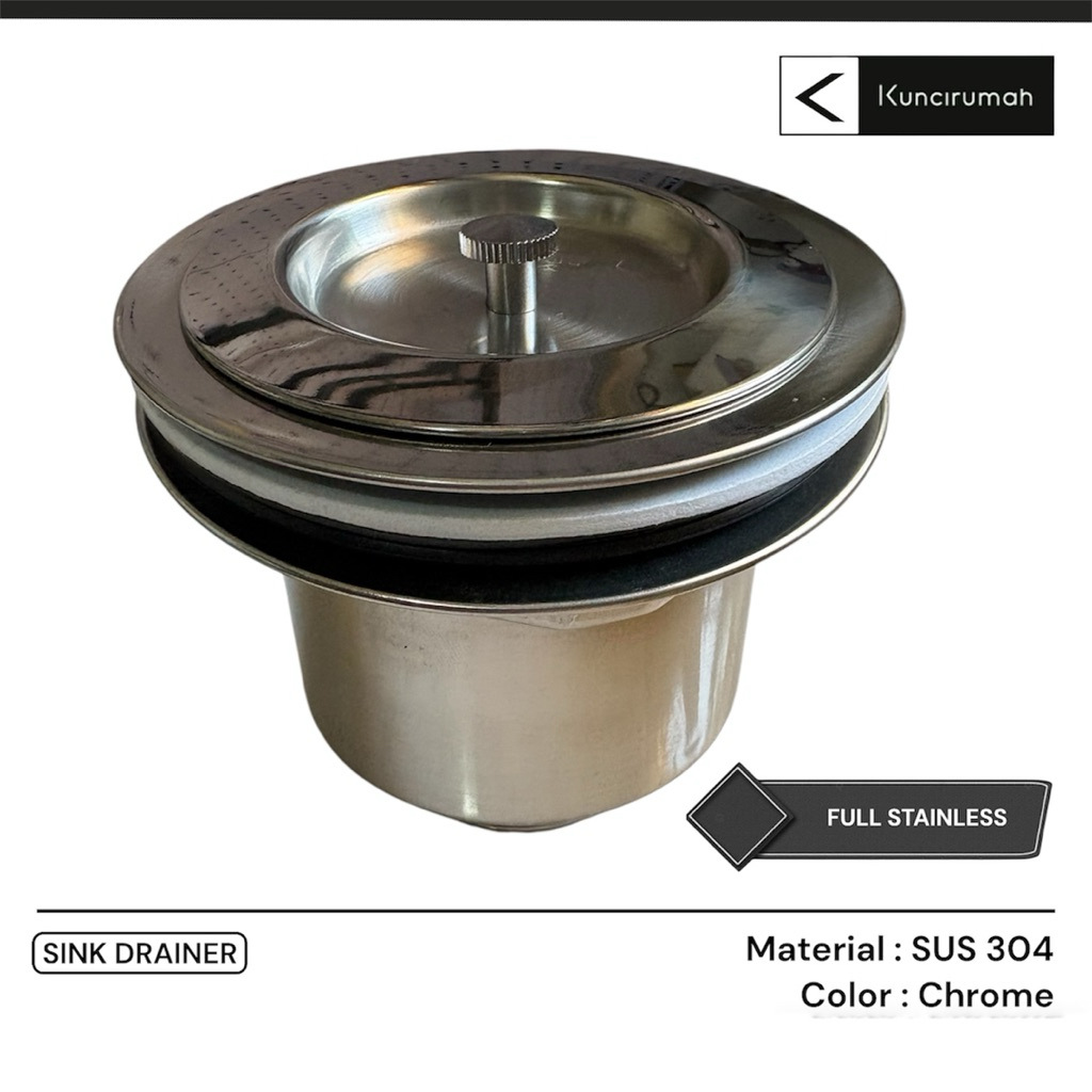 Avur bak cuci jumbo Saringan lubang pembuang kitchen sink SUS 304