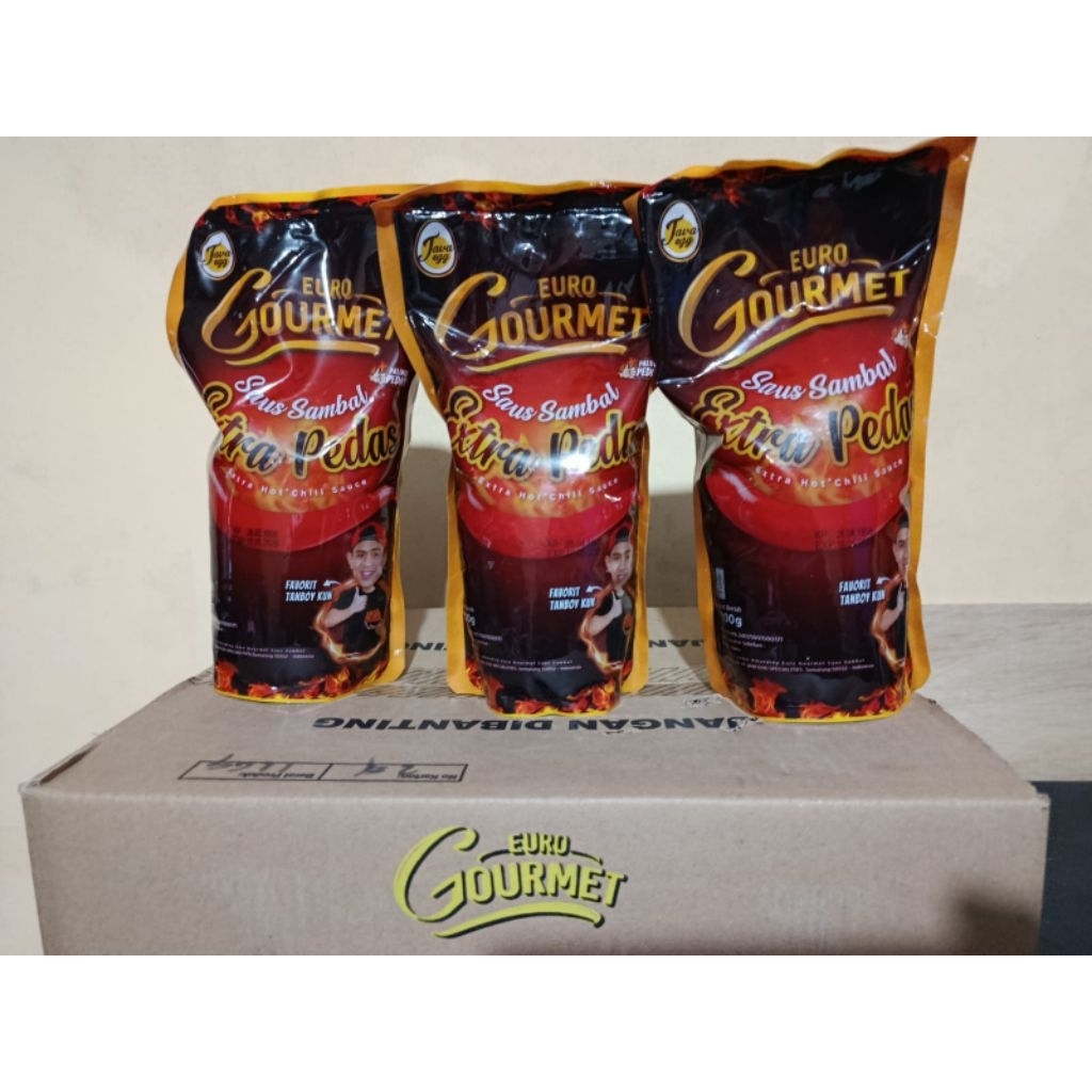 

Euro Gourmet Saus Sambal Extra Pedas Kemasan 1kg | Jual Perdus/Carton I 1 dus isi 12pcs