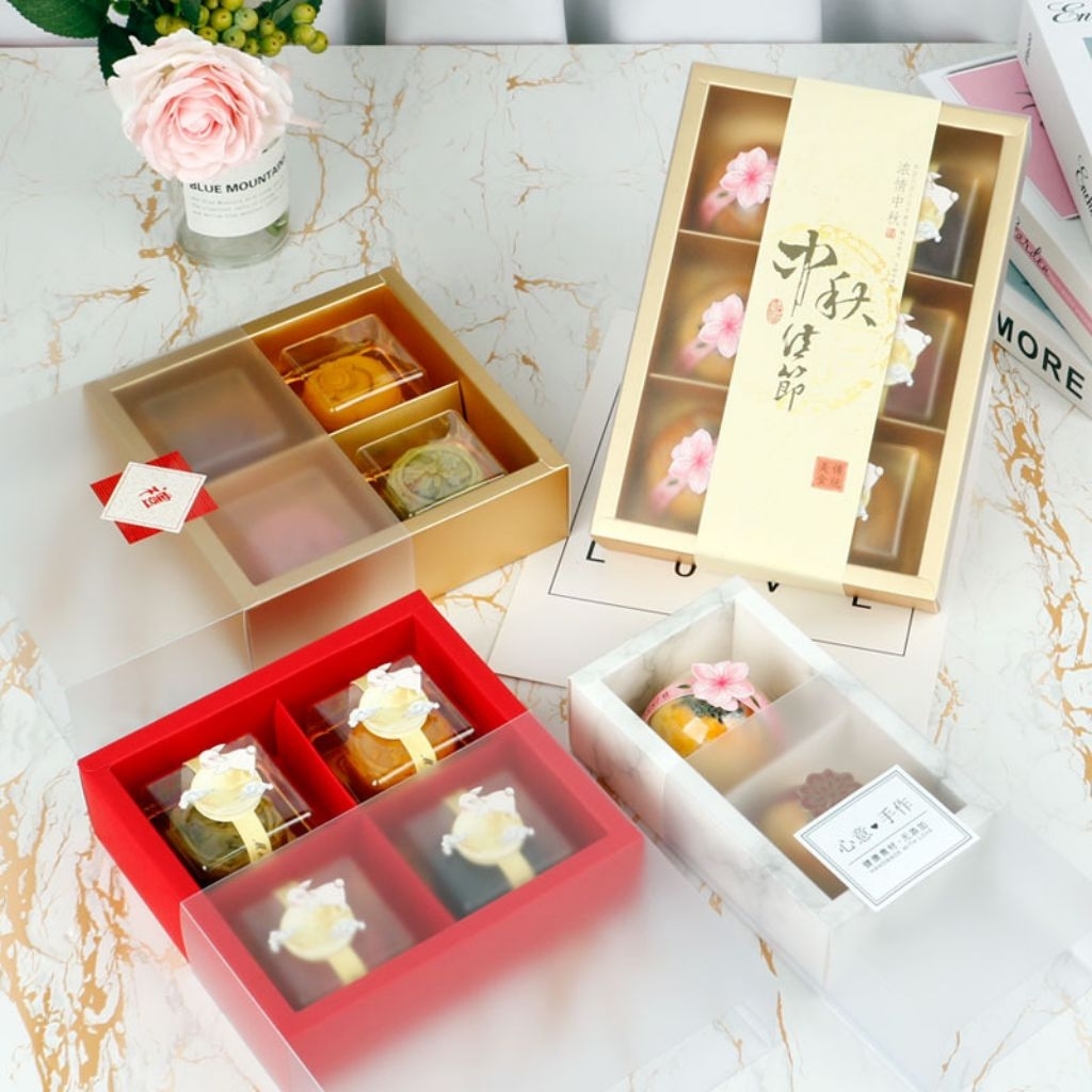

kotak kue bulan Box mooncake sekat 2/4/6 Hampers Imlek Acara
