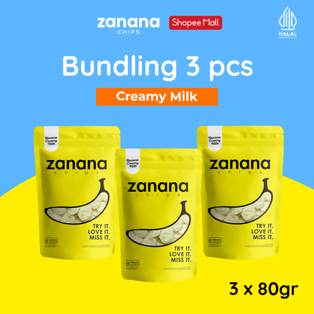 

Zanana Chips Paket Creamy Milk 3 pcs | Keripik Pisang Bumbu Tebal dan Renyah